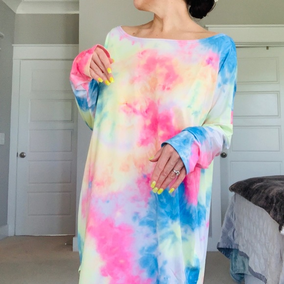TIE DYE - NWT Off Shoulder Maxi Dress - Picture 5 of 12